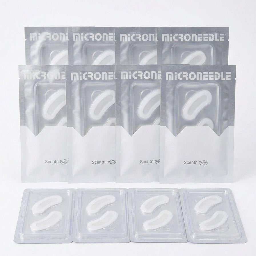 [Scentnity] Dissolving Microneedle Anti Wrinkle Patches for Smile Line, Frown lines, Under Eye Bags, Puffiness, Crow&