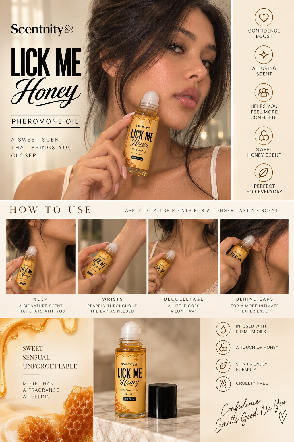 Lick Me Honey Pheromone Roll-On Oil – 50 mL