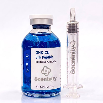 Scentnity GHK-CU Copper Peptide Serum for Face &amp; Scalp, Anti-Aging Silk Peptide Intensive Ampoule, Hydrating &amp; Firming Serum, 1.35 fl oz